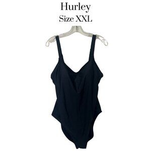 NWOT Hurley one piece swimsuit black XXL adjustable straps sporty bathing suit